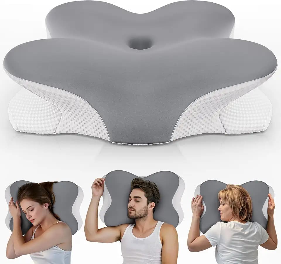 Ergonomisches Kissen mit Bezug,Memory Foam Kissen