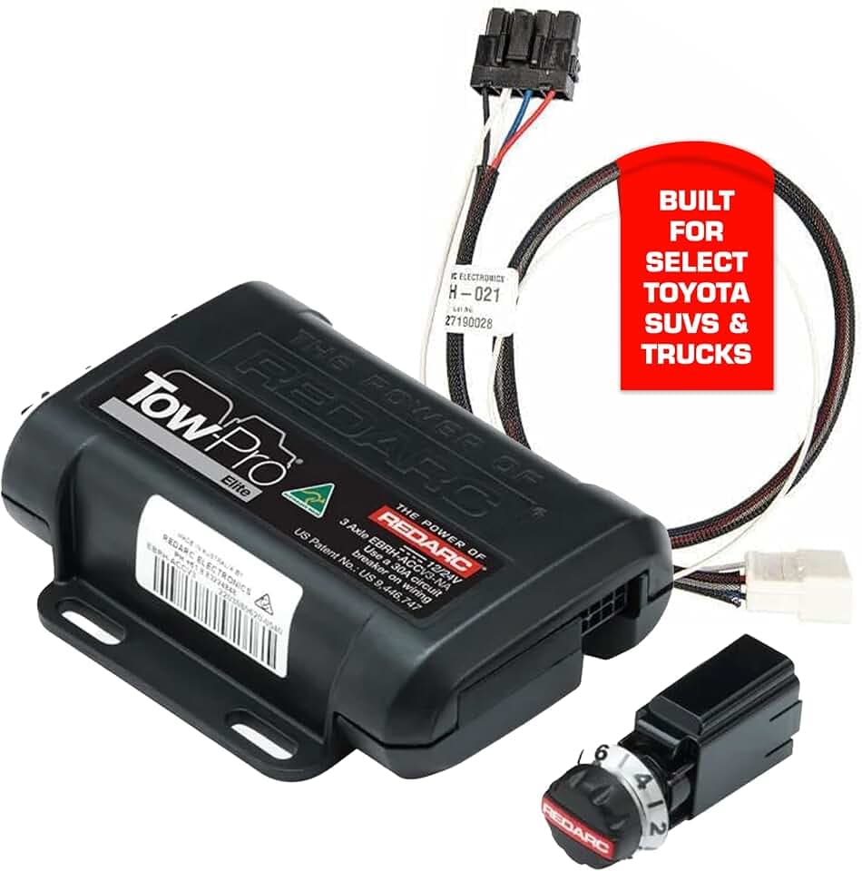 REDARC Tow-Pro Elite Electric Trailer Brake Controller Kit for Toyota Land Cruiser, Sequoia, 4Runner, Dual Braking Modes, Plug and Play Install, 12V/24V Compatible to Tow RV, Camper, Trailer, Boat