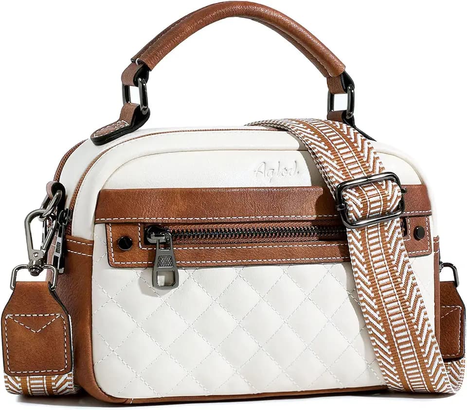 AGLOD Crossbody Bags for Women Vegan Leather Shoulder Handbags Small Cross Body Purses for Women Trendy with Wide Strap