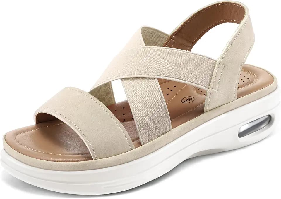 mysoft Women's Comfortable Walking Sandals Air Cushion Platform Shoes