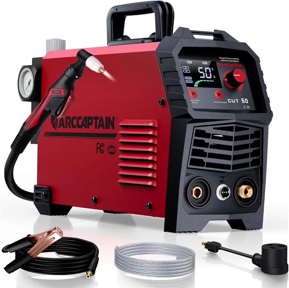 ARCCAPTAIN 50A Plasma Cutter Machine, 110V/220V Dual Voltage, 2/3" Max Cut