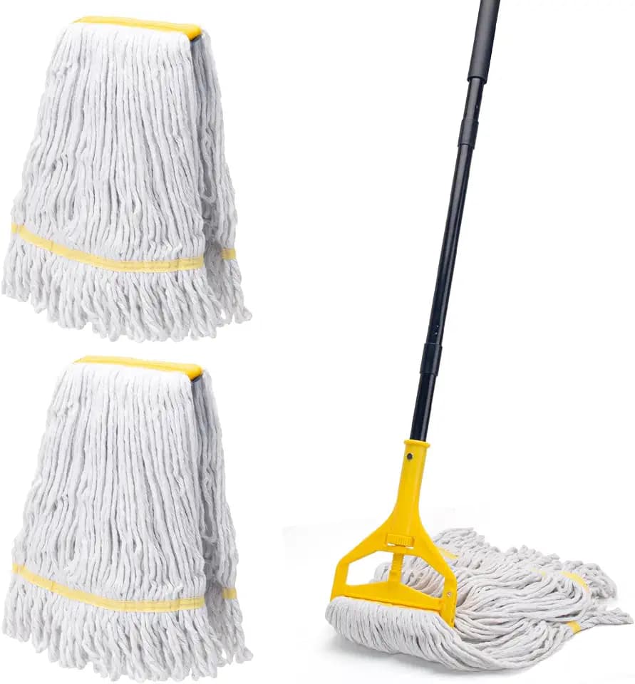 Commercial Mop with 3 Large Replacement Heads,Heavy Duty Industrial Mops