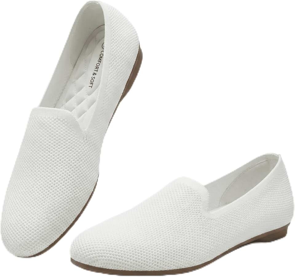 Puxowe Women's Ballet Flats, Slip On Walking Shoes for Women