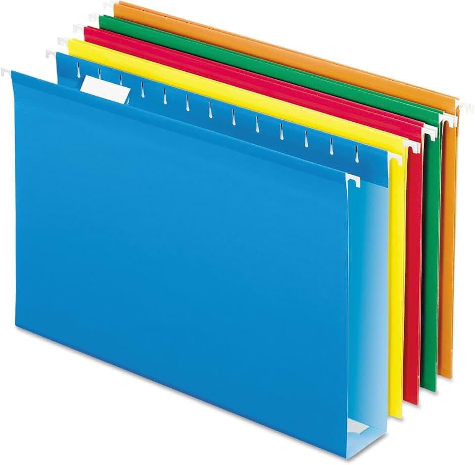 Pendaflex Verstärkte Hängemappen, 5,1 cm, legale Größe, verschiedene Farben, 1/5 Schnitt, 25/BX (4153x2 ASST)