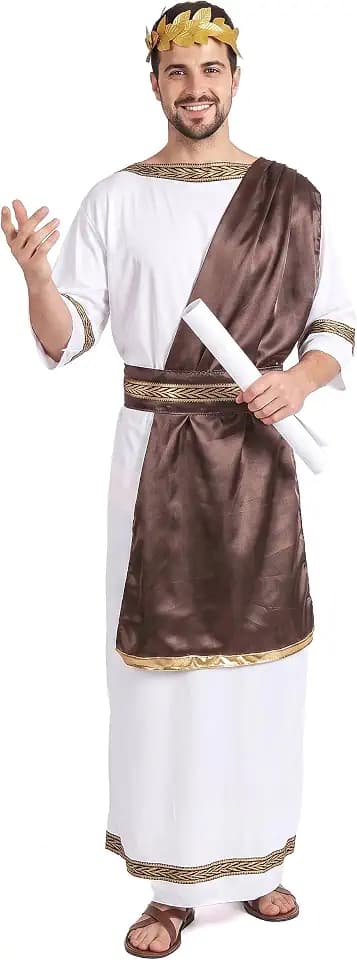 DEGUISE TOI Römischer Imperator Antike Herrenkostüm weiss-braun-gold