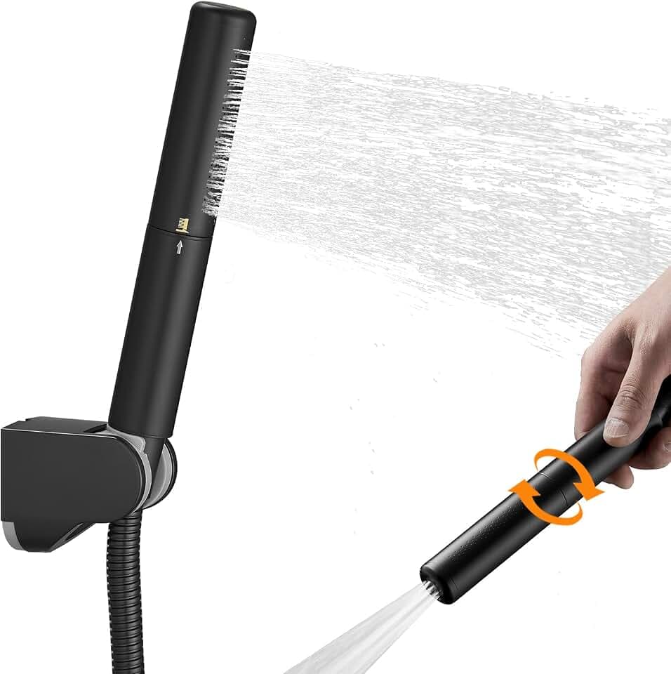 BESy Handheld Shower Head Sprayer Shower Wand Hand Shower Showerhead Black