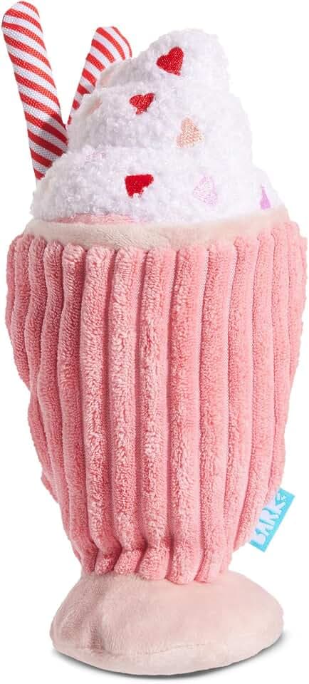 BarkBox Red Whine Milkshake Dog Toy – Squeaky Dog Toys – Plush Dog Toys – Puppy and Pet Toys for X-Small to Small Dogs