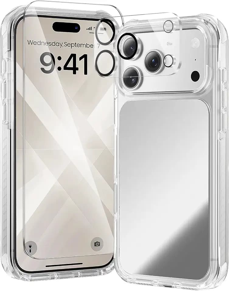 toushion 3 in 1 for Mirror iPhone 17 Pro Max Case