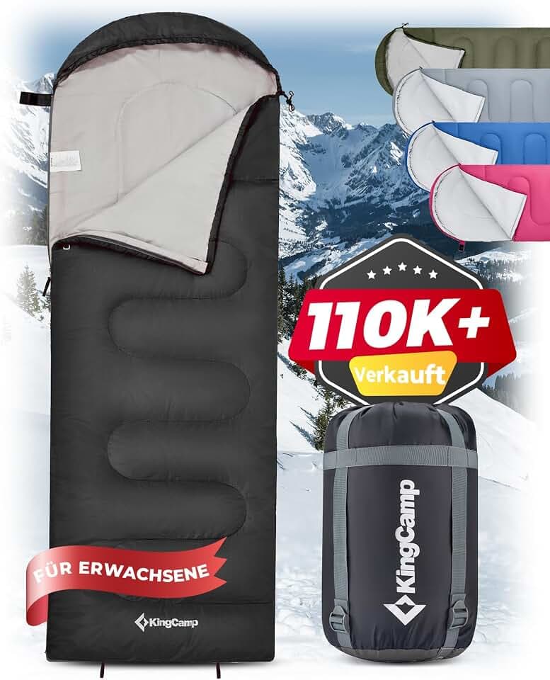 KingCamp Schlafsack für Erwachsene, 100% Flanell, XL Big and Tall
