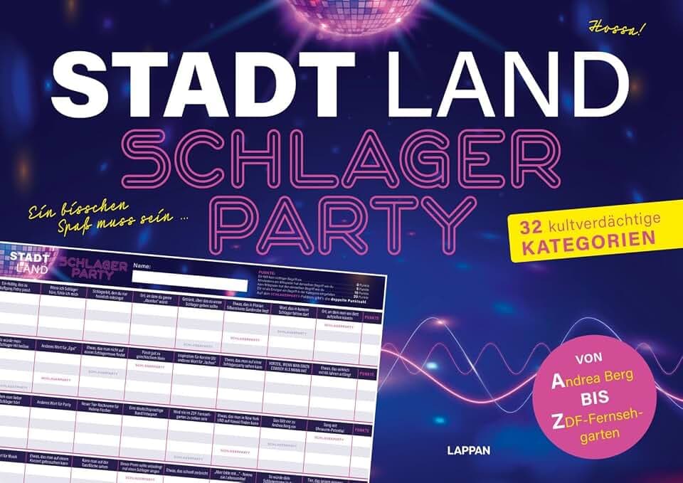 Let's Party: Stadt, Land, Schlagerparty: Ein bisschen Spaß muss sein! | Das Kult-Spiel für deine Party! Der Schlagermove für Rätsel-Freunde