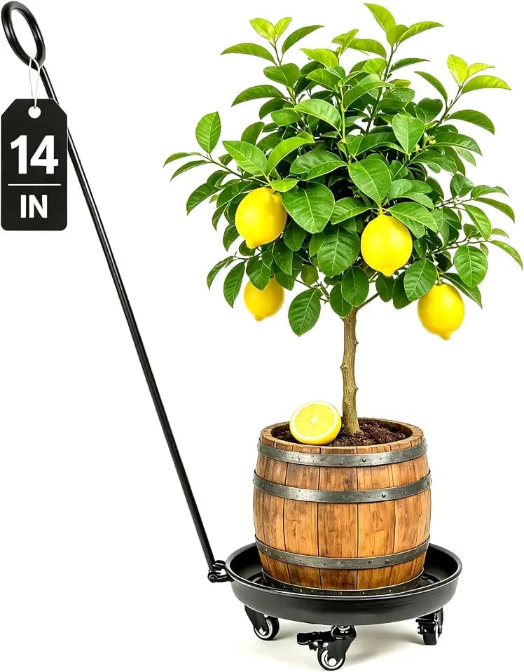 14in Heavy-Duty Plant Rollers with Wheels - Ideal for Outdoor Pots