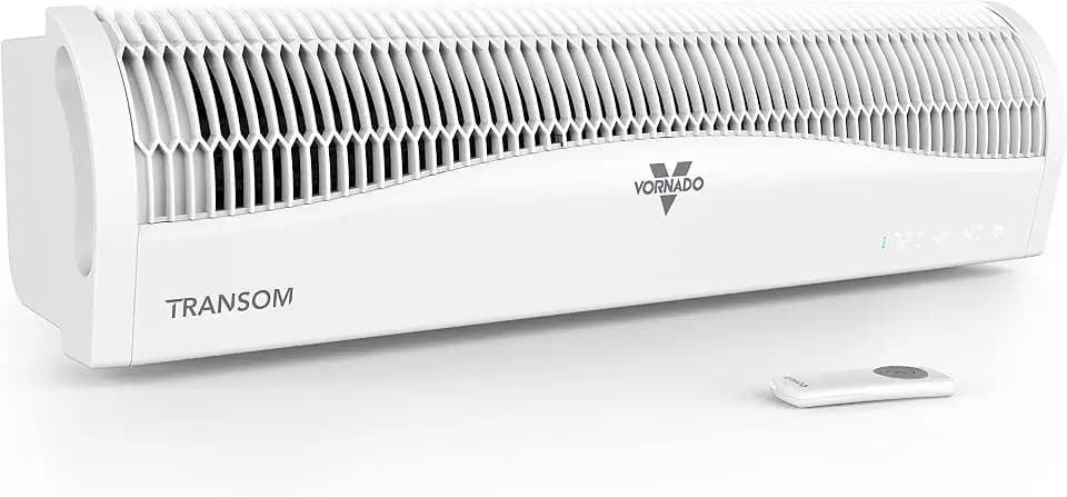Vornado TRANSOM Window Fan with 4 Speeds, Remote Control, Reversible Exhaust Mode, Weather Resistant Case, Whole Room, Ice White