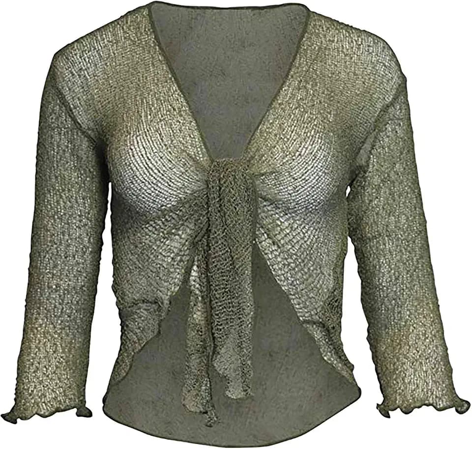 Damen-Bolero, 3/4-Ärmel, Feinstrick-Bolero, bauchfrei, dehnbar, Einheitsgröße