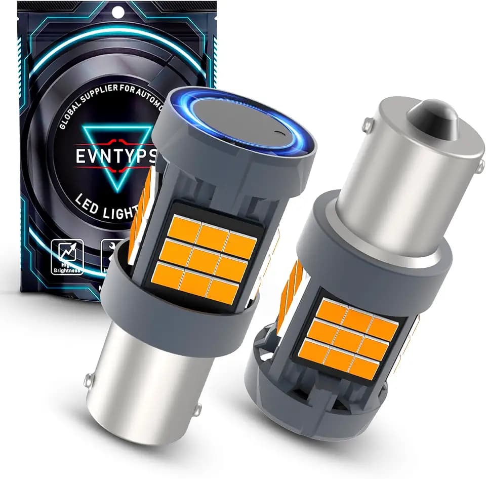 7506 LED Bulb Amber With Built in Load Resistor 1156 Turn Signal Lights Anti Hyper Flash CANBUS Error Free,1141 BA15S 1003 P21W 1156A LED Bulb,2pcs