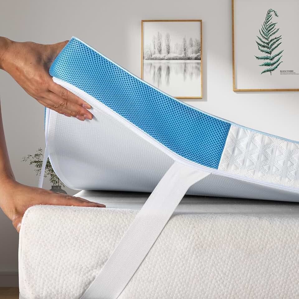 BedStory Gel Topper 160x200cm-7,6cm Höhe Gel Matratzentopper H3/H4 aus Kaltschaumkern, Matratzenauflage für Boxspringbett Wohnwagen Schlafsofa