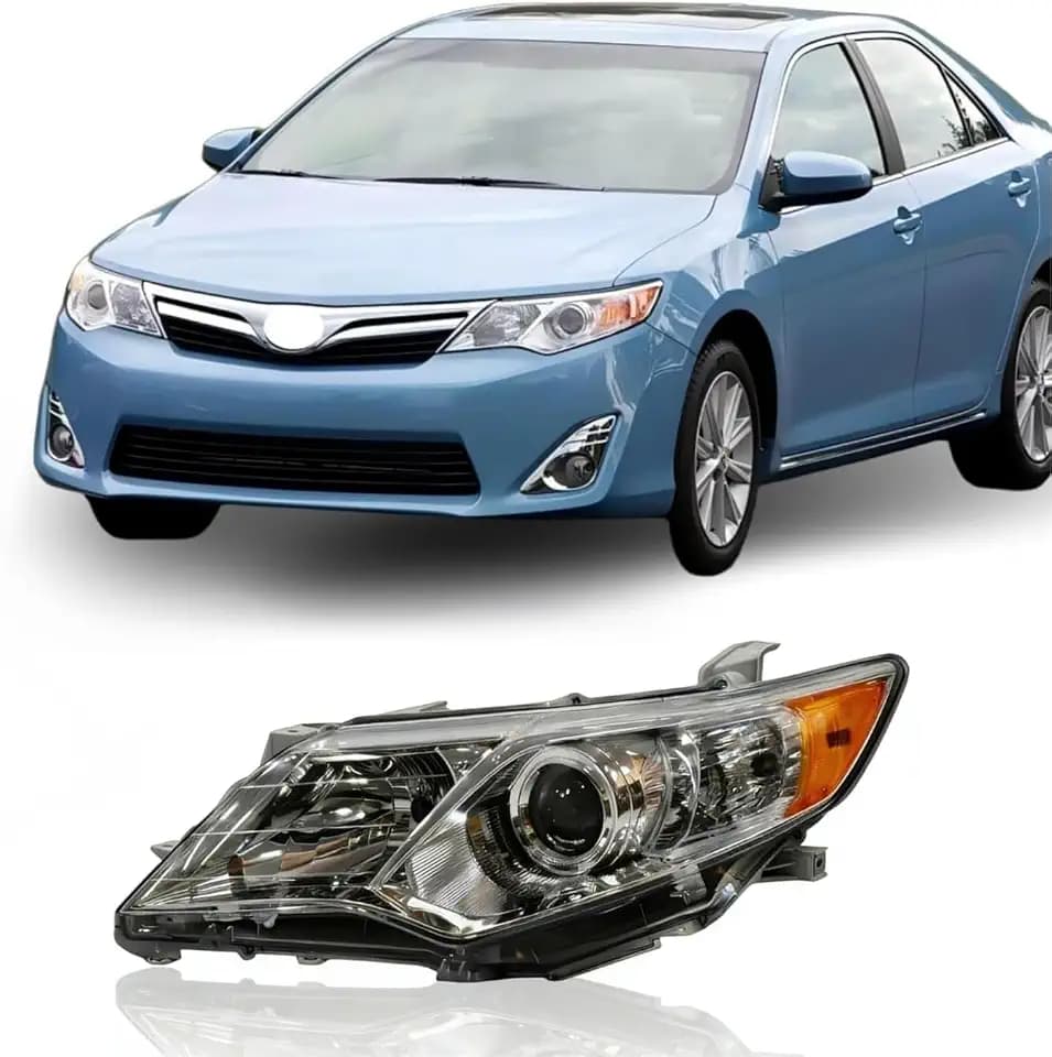 Halogen Headlight w/White Background Fit For 2012-14 For Toyota Camry LE/SE/XLE HeadLamp (Left Driver) LH 81150-06470 CM12A06L