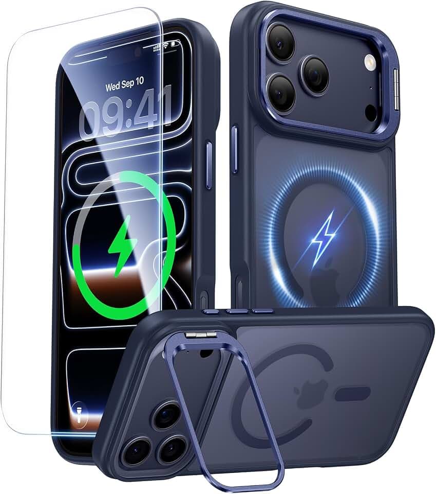 for iPhone 18 Pro Max/17 Pro Max Case with Stash Lens Stand