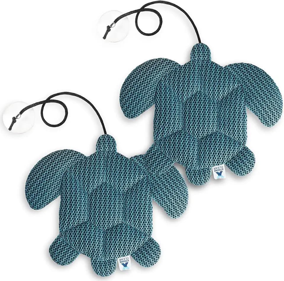 Hot Tub Scum Absorber Turtle, 2-Pack Reusable Spa Oil Absorbing Sponge for Hot Tubs, Jacuzzis & Spas, Removes Body Oils, Cosmetics, Sunscreen & Scum
