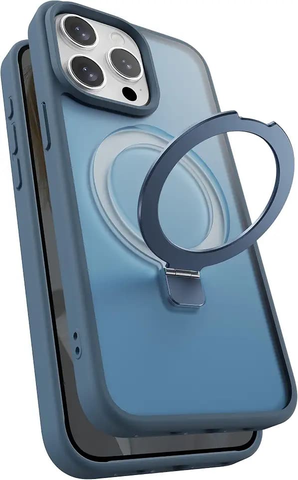 Magnetic Kickstand Case for iPhone 14 Pro Max, Navy Blue
