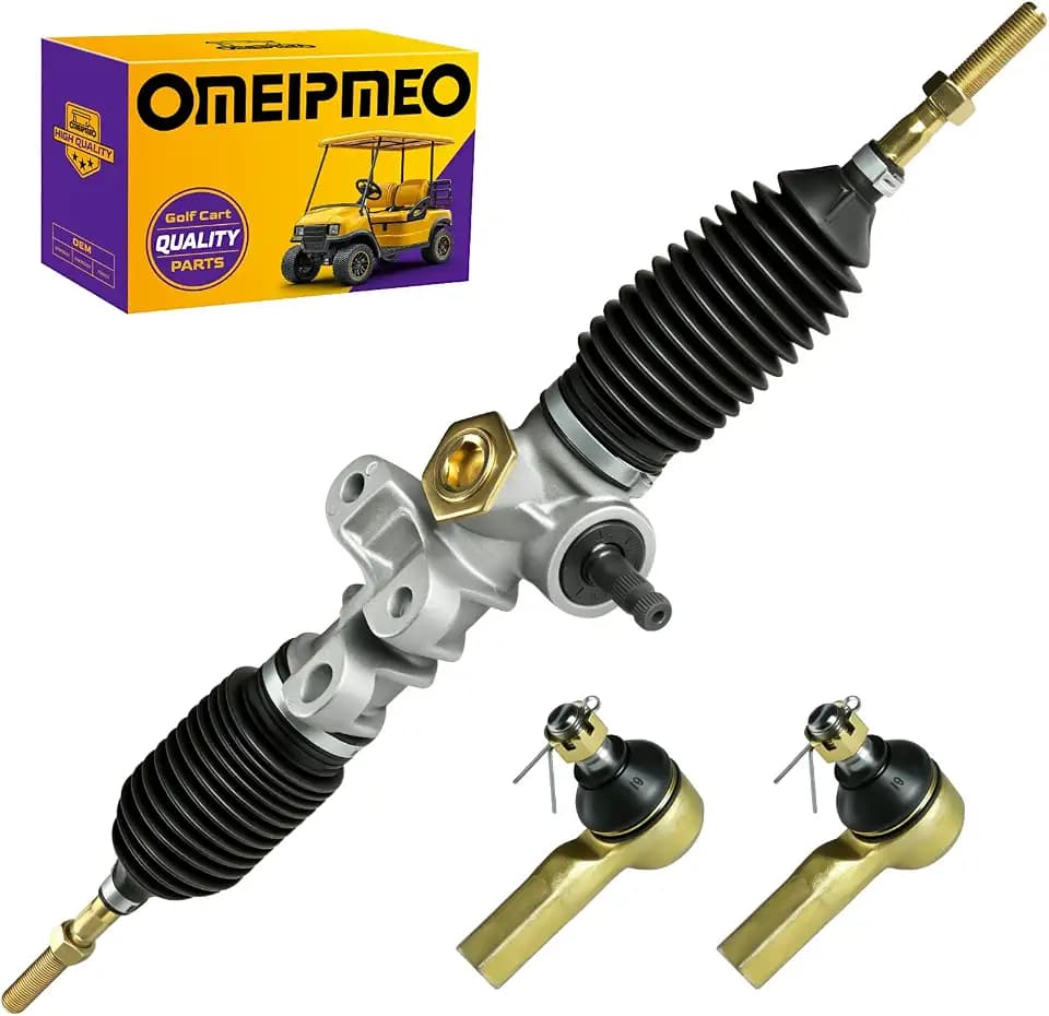 EZGO RXV Steering Gear Box Assembly, Golf Cart Steering Rack Fits EZGO RXV 2008-UP Gas And Electric Models, Replaces OEM# 601500 618329, Plain Bearing, Aluminum, Black