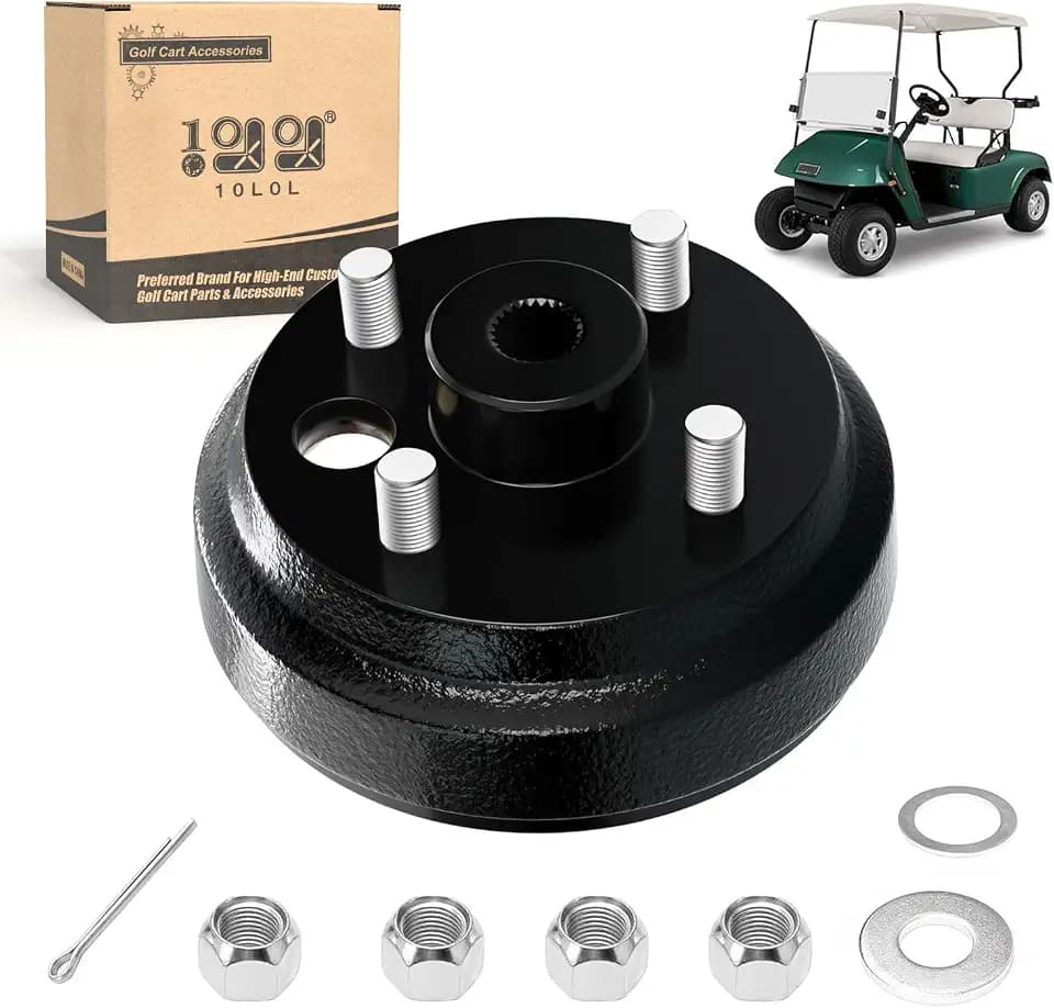 10L0L Golf Cart Brake Drum Hub Assembly for 1982-up EZGO TXT PDS (Electric),1982-1993 2-Cycle Gas Vehicles,Replacement OEM# 19186G1P 19186G1