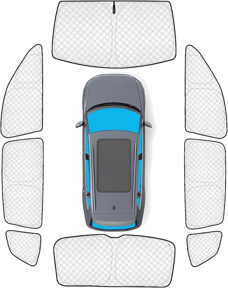 KMF 8pcs Thicken Sun Shades for Volkswagen VW Tiguan 2018-2023 Accessories,Tiguan Sunshade Full Car Window Covers for Windshield Side Rear, UV Block and Privacy Blackout for Camping