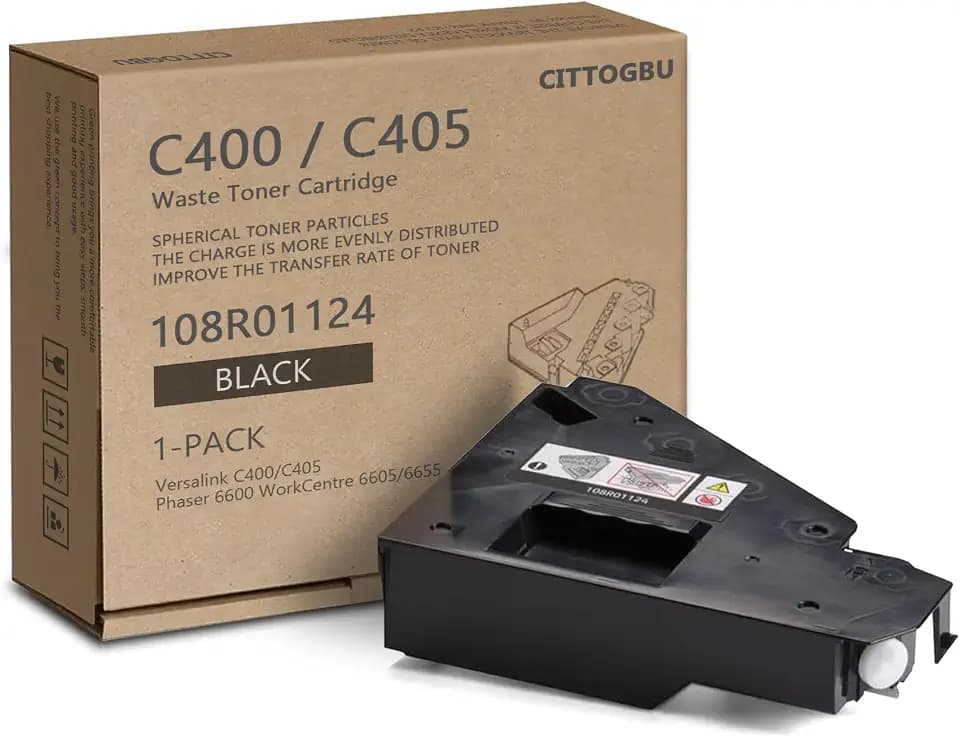 VersaLink C400 C405 Waste Toner Cartridge (1 Pack) - 108R01124 Waste Cartridge Replacement for Xerox VersaLink C400 C405 Phaser 6600 WorkCentre 6605 6605N 6605DN 6655 Printer
