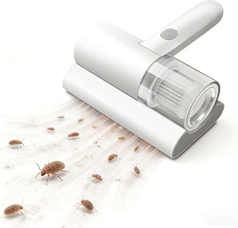 Milbensauger für matratzen mit UV-Licht, 20Kpa Matratzenreiniger Bettstaubsauger, Mini Handstaubsauger für Matratzen Betten Sofa
