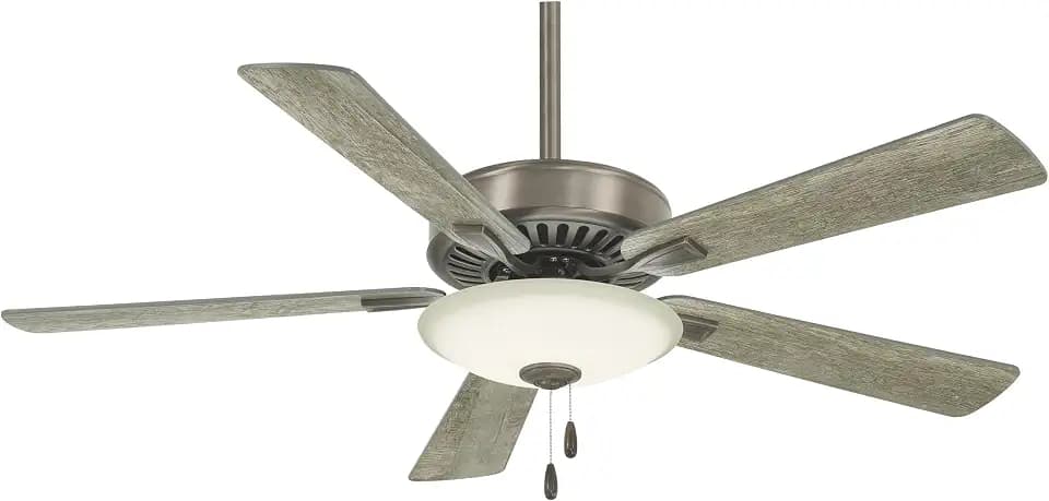 MINKA-AIRE F656L-BNK Contractor Uni-Pack LED 52" 5-Blade LED Ceiling Fan in Burnished Nickel Finish with Savannah Grey Blades and Frosted White Glass