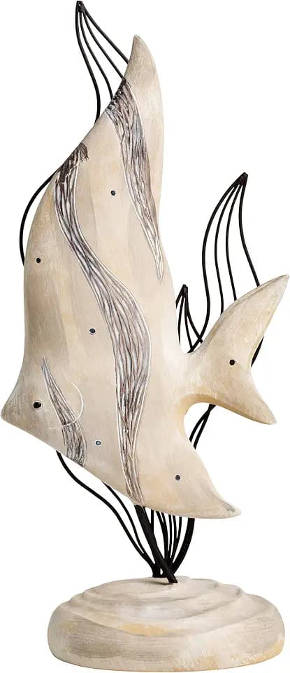 Elements Angel Fish Resin Figurine 15.5 Inch - Decorative Ocean Sculpture for Home Decor, Wall Decor Accent, Room Decor Display Piece, Coastal Living Statue