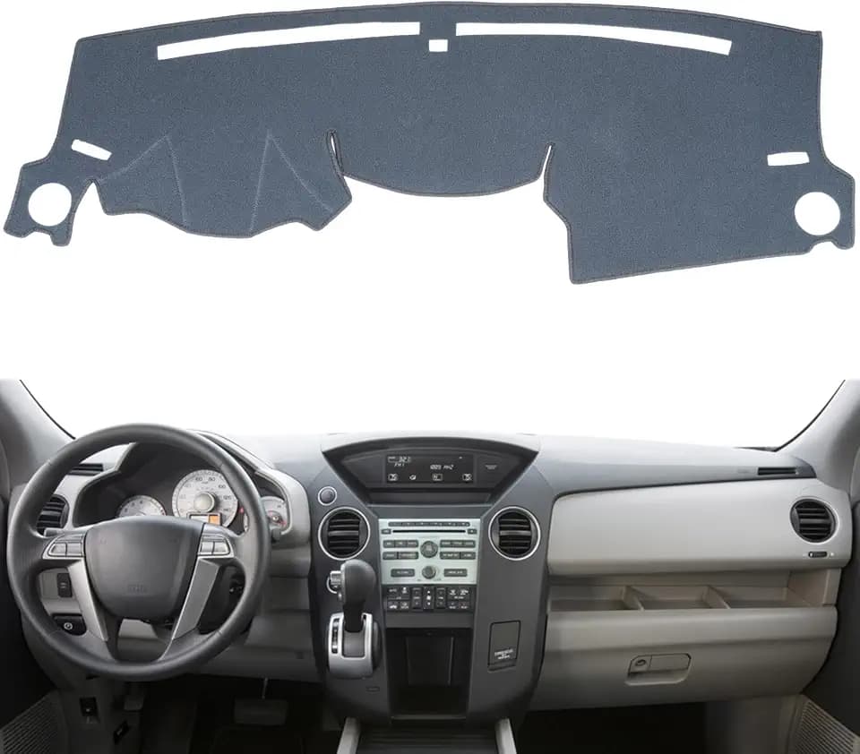 Dashboard Cover Custom Fit for Honda Pilot 2009 2010 2011 2012 2013 2014 2015 Dash Cover Mat Pad Carpet Protector (Dark Gray)