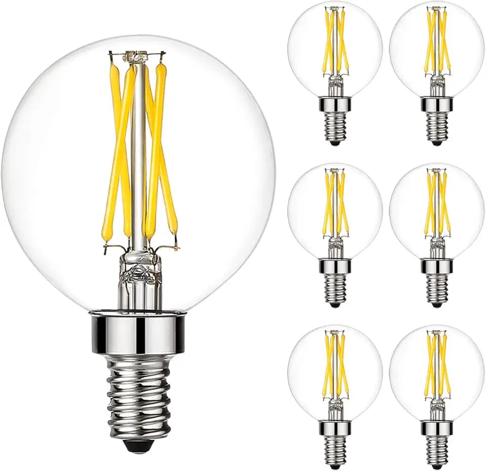 LiteHistory G16 E12 Led Bulb,40 watt Candelabra Light Bulbs,Daylight 5000K