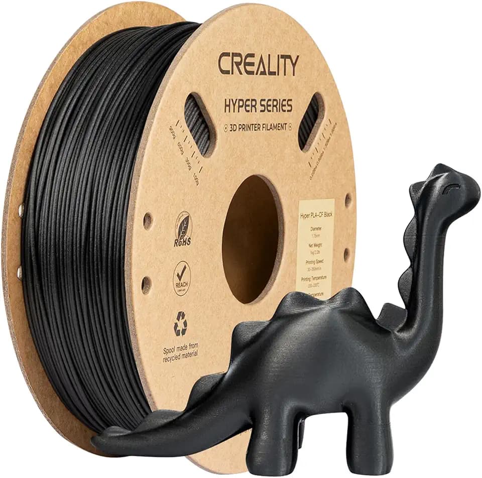 Creality Hyper PLA Filament 1,75 mm für 3D Drucker, Carbon Filament 1kg Schwarz Hyper PLA-CF Hochgeschwindigkeits und Hochtemperaturbeständiges, hohe Geschwindigkeit 50-300mm/s (Schwarz)