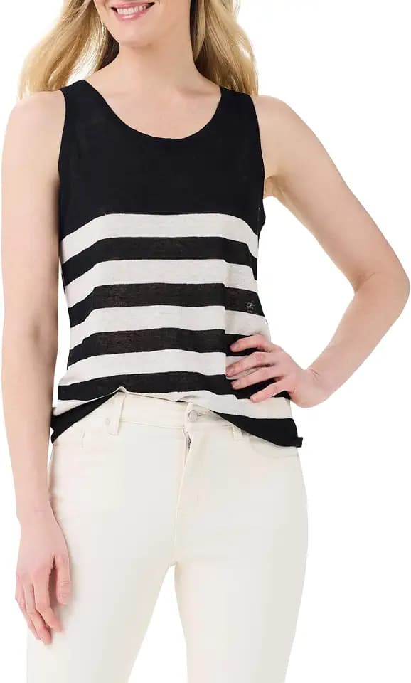 NIC+ZOE Plus Size Featherweight Striped Tank