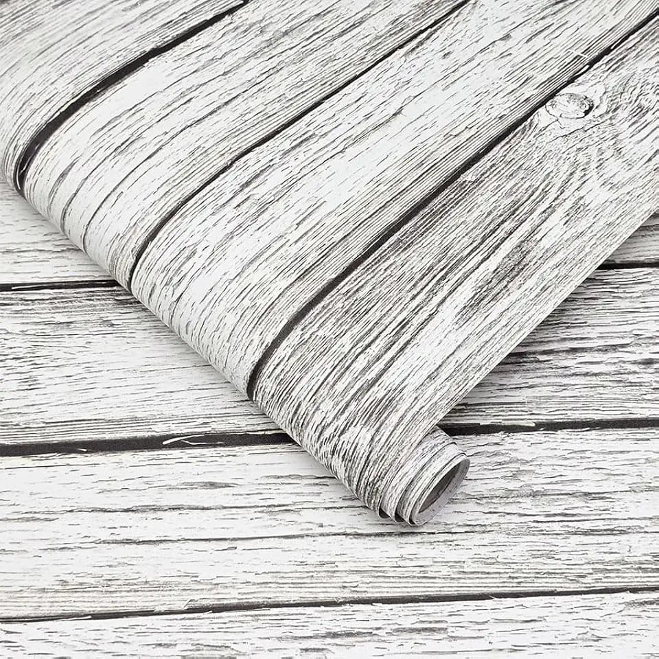 Wood Wallpaper Peel and Stick Shiplap Contact Paper 17.3" × 197"
