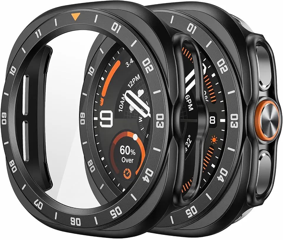 Misxi 2 Stück Hülle mit Schutzfolie für 47mm Samsung Galaxy Watch Ultra 2
