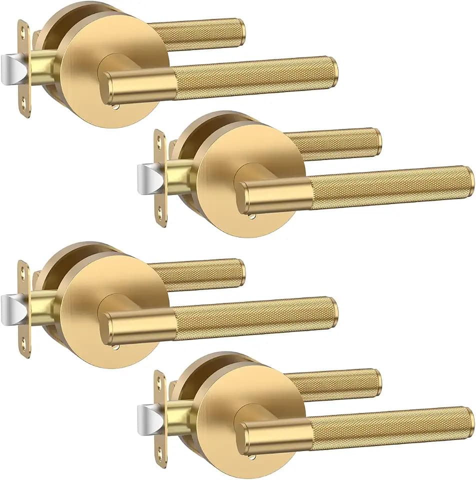 Asidrama 4 Pack Champagne Bronze Privacy Interior Door Handles