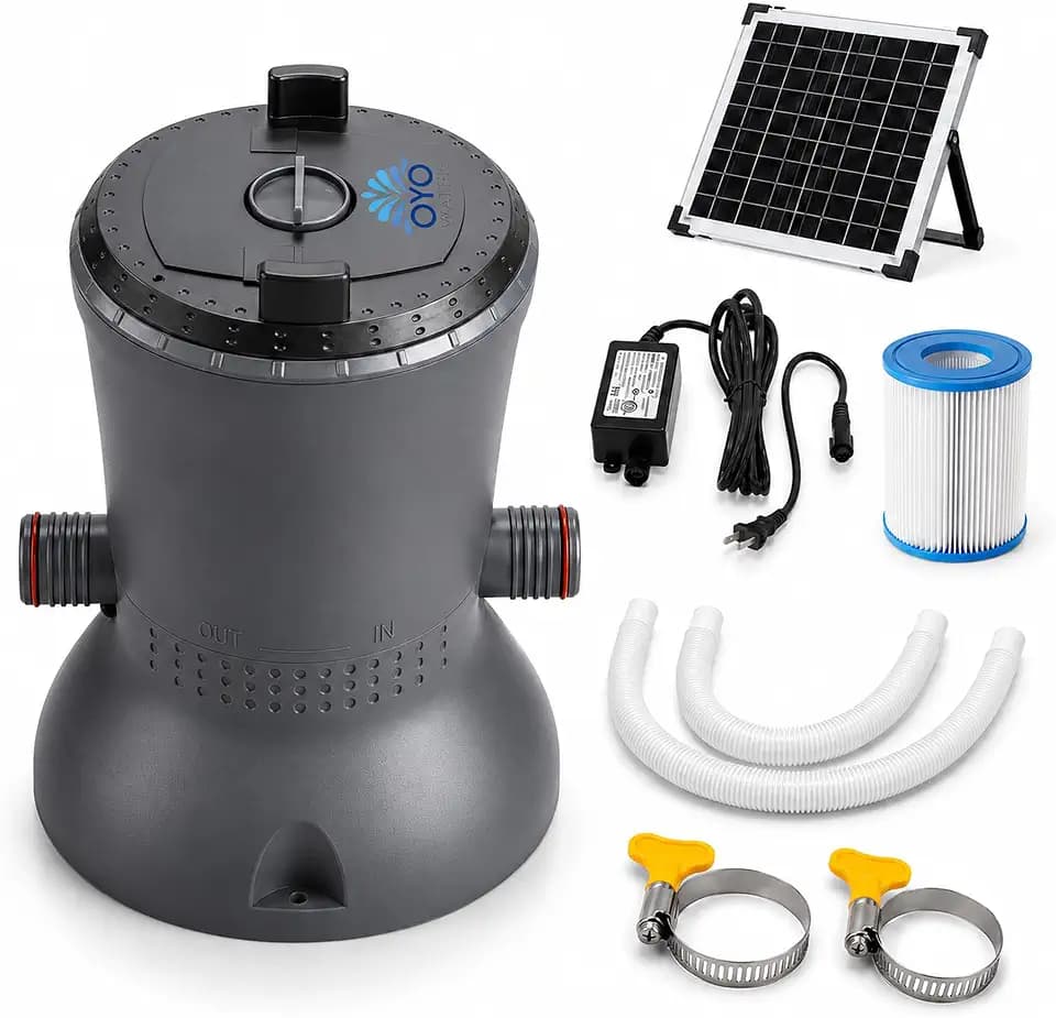 OYOWATER Dual-Power Filter Pool Pump 400 GPH for Above Ground Swimming Pool