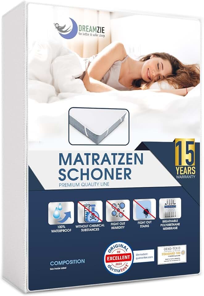 Dreamzie - Matratzenschoner 200x200 - Wasserdicht - Baumwolle