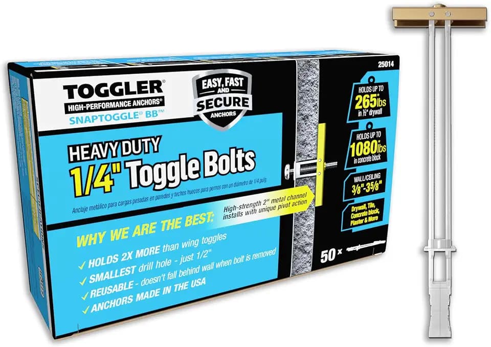 TOGGLER SNAPTOGGLE BB Toggle Anchor 1/4-20 UNC, Zinc-Plated, 50 Pack