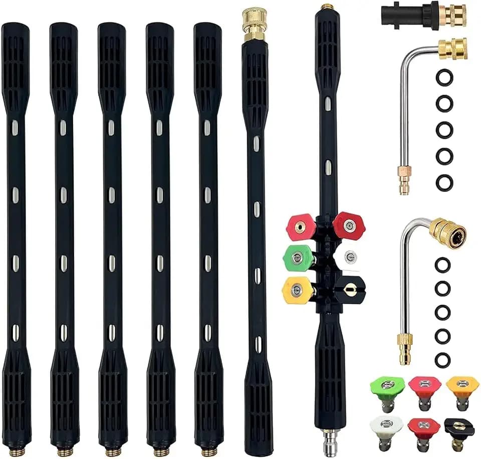 10 Stück Hochdruckreiniger-Verlängerungsstab mit Karcher-Adapter, kompatibel für K-Serie K2-7, 4000PSI Dachrinnenreinigungswerkzeug-Verlängerungslanze, 1/4 Zoll Schnellanschluss