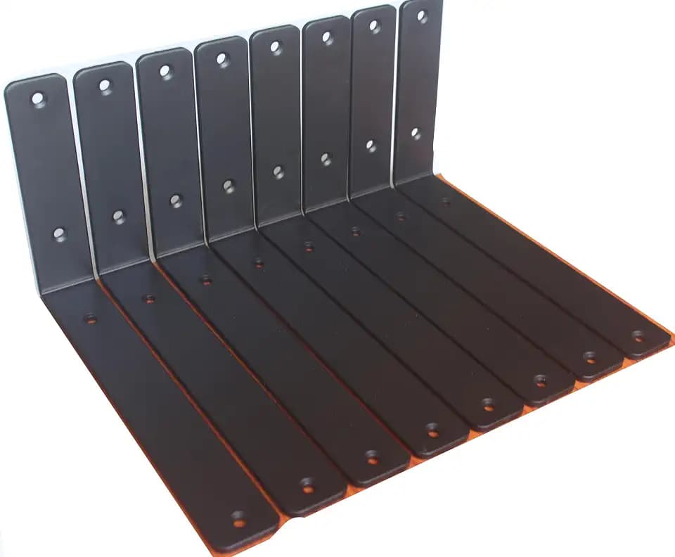 8 Pack - L 11" x H 6" x W1.5, 5mm Thick Black L Shelf Bracket, Iron Shelf Brackets, Metal Shelf Brackets, Floating Shelf, Shelf Supports with Screws