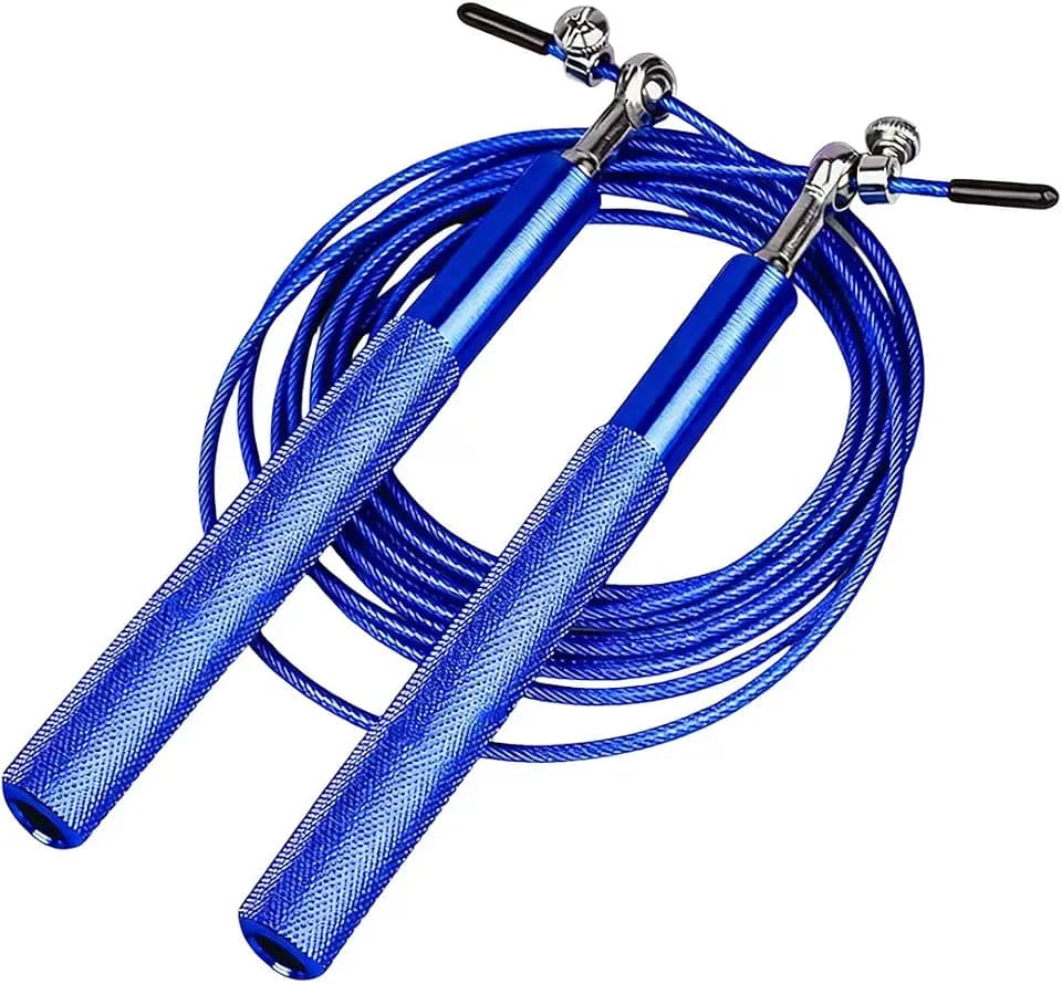1 Stück Speed Springseil mit Kugellager, Aluminium-Griff und Stahlseil, Verstellbares Jump Rope für Erwachsene und Schüler, Fitness-Training, Cardio Workout, Sport Prüfungsvorbereitung