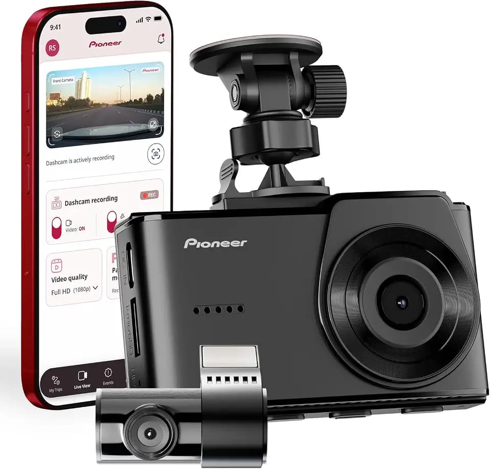 Pioneer VREC-H520DC Large Screen Dual Dash Cam Front and Rear Car Camera