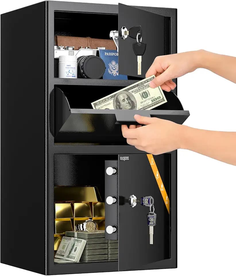100.8L Einwurftresor | Deposittresor | Tresor mit Einwurfschlitz | Briefkasten Safe | Depository Safes | Deposit Safe mit Drop-Slot | Schlüsseln, 72 * 40 * 35cm,für Bargeld, Büro, Zuhause