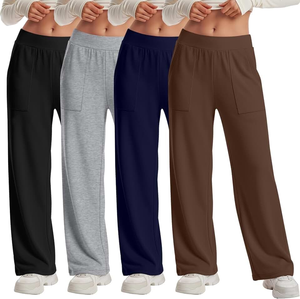 4 Pack Girls Wide Leg Lightweight Baggy Pants