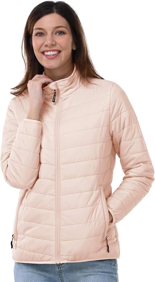 Outdoor Ventures Damen Steppjacke Packbare Leichte Warme Pufferjacke