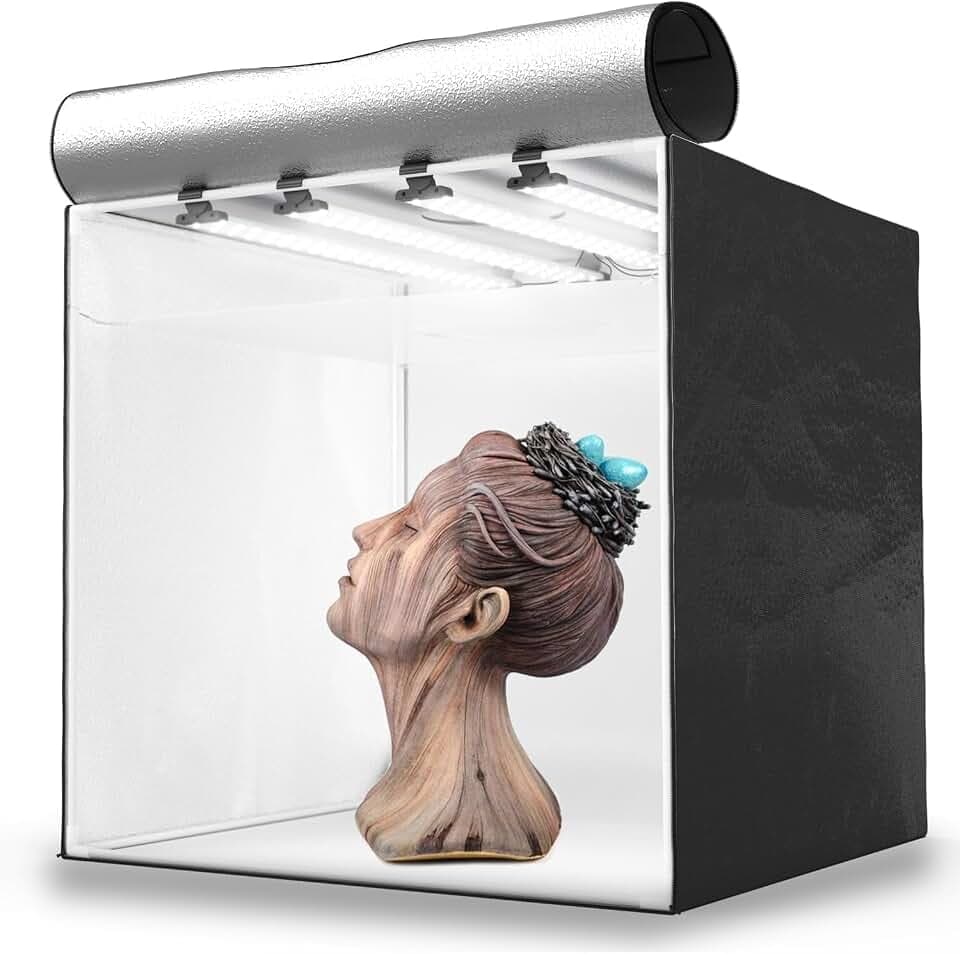 HAVOX Fotostudio HPB-80XD - 80x80x80cm – LED Lichtbox 26000lm 336 LEDs – Extra große Lightbox mit 4 verstellbaren Panels – Mini Fotostudio für E-Commerce, Kleidung, Taschen, Packshots