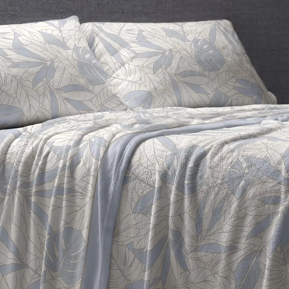 Burrito Blanco | Bettwäsche aus Coralina-Stoff | Bett von 135 cm (+ verfügbare Größen) | Design 994 | Blau (135 x 190/200 cm)