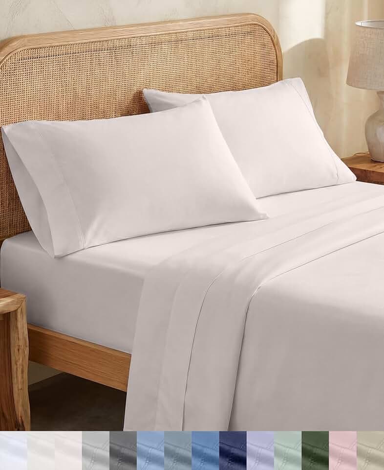 California Design Den 100% Organic Cotton King Size Bed Sheets Set